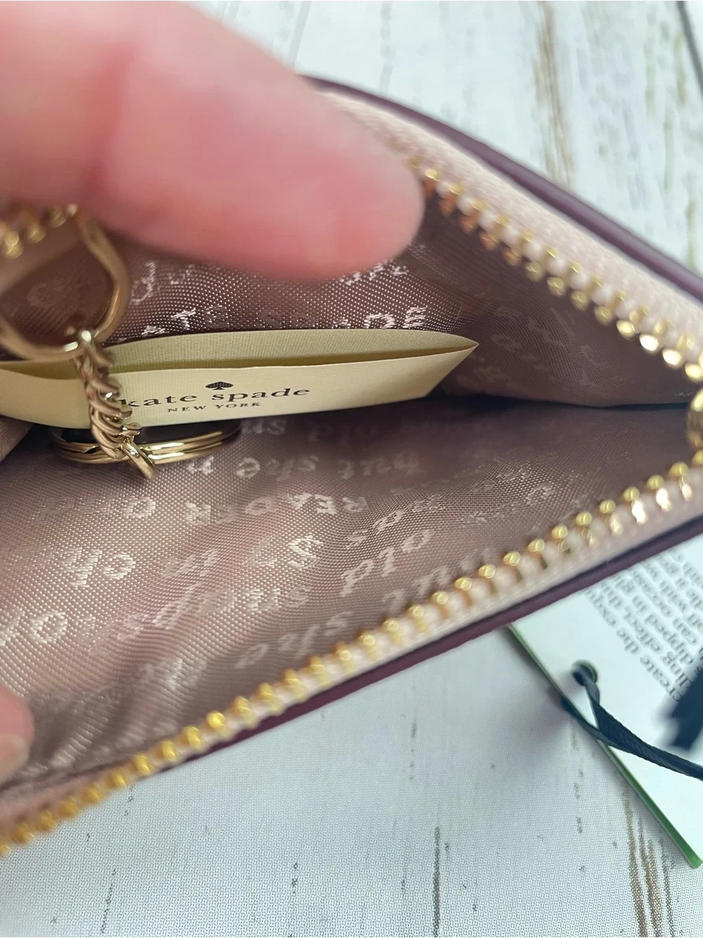 Kate Spade New York Burgess Court Lalena Card Holder *Rose Gold Glitter *NWT